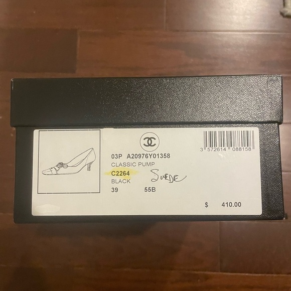 Chanel Suede Kitten Heel Pumps Snakeskin Cap Toe CC Logo Bow Vintage Mules 39 9 - Picture 3 of 7